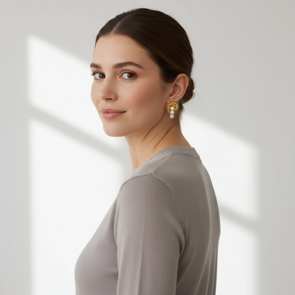 Loofa earrings