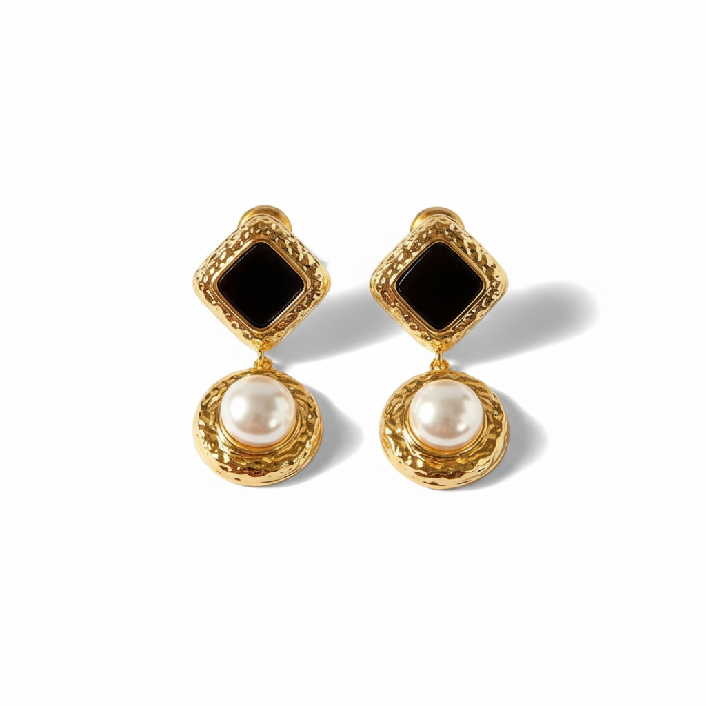 Black & white earrings