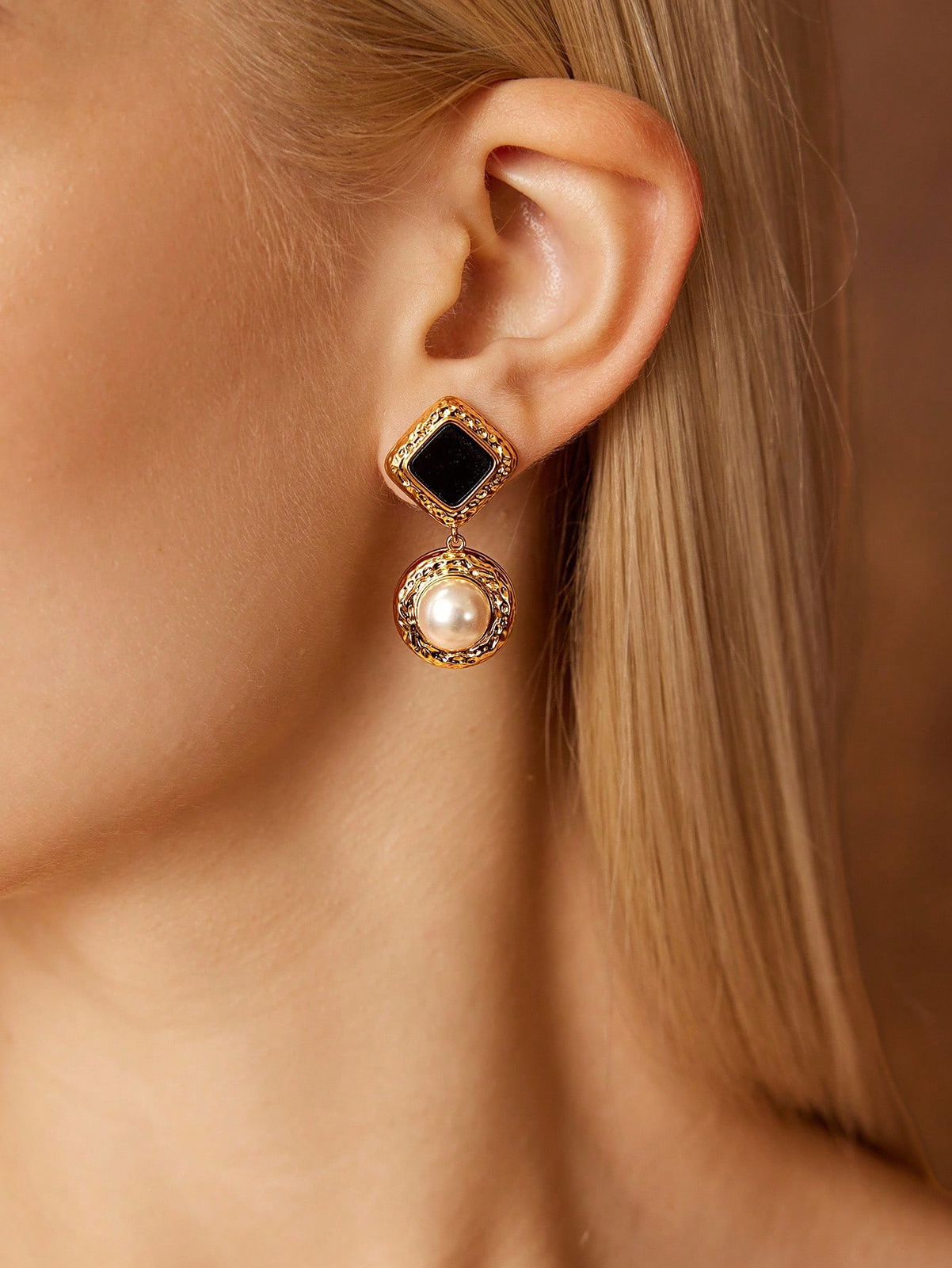 Black & white earrings
