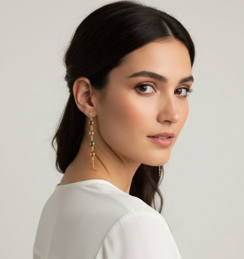 Stars drop earrings