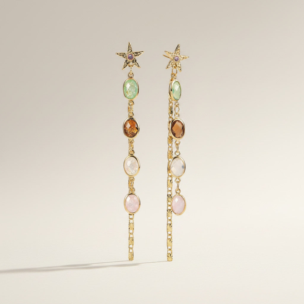 Stars drop earrings