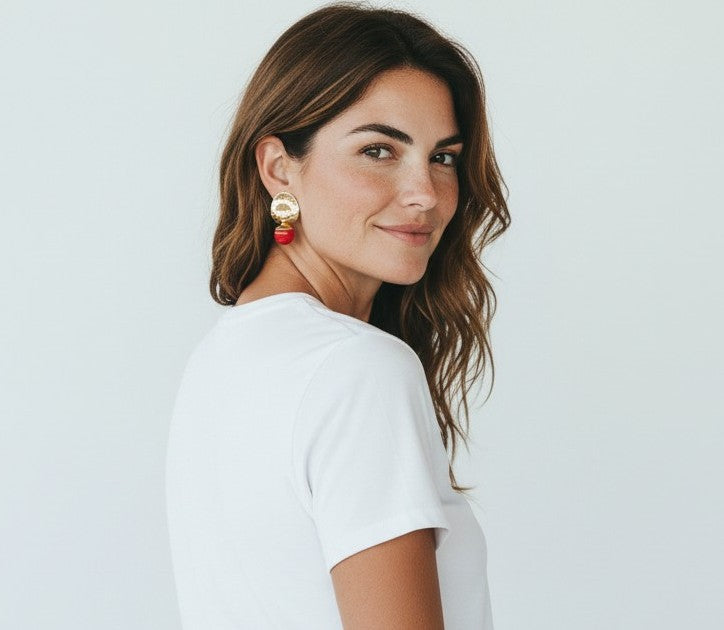 Red and Gold earrings