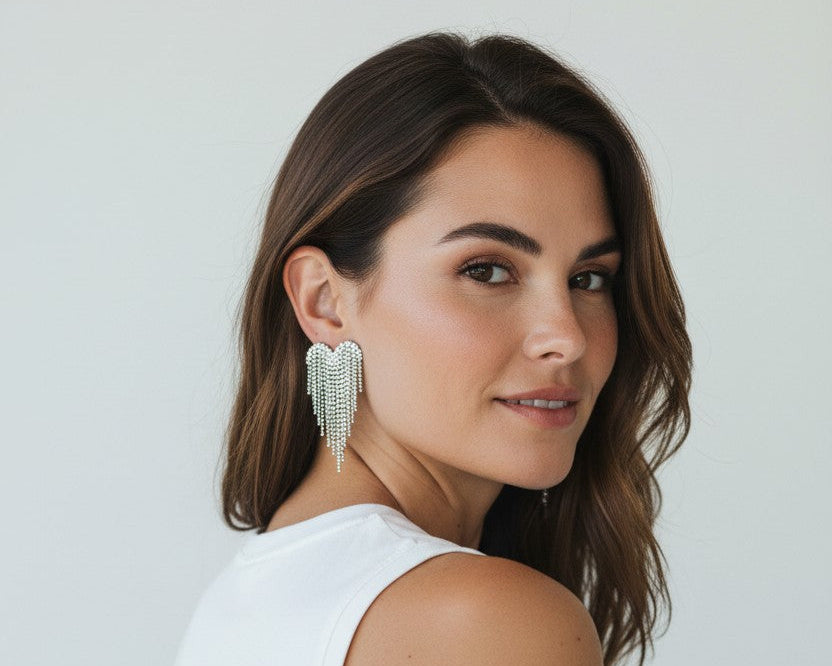 Classy heart earrings