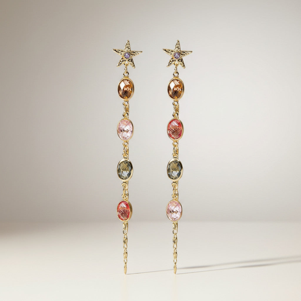Stars drop earrings