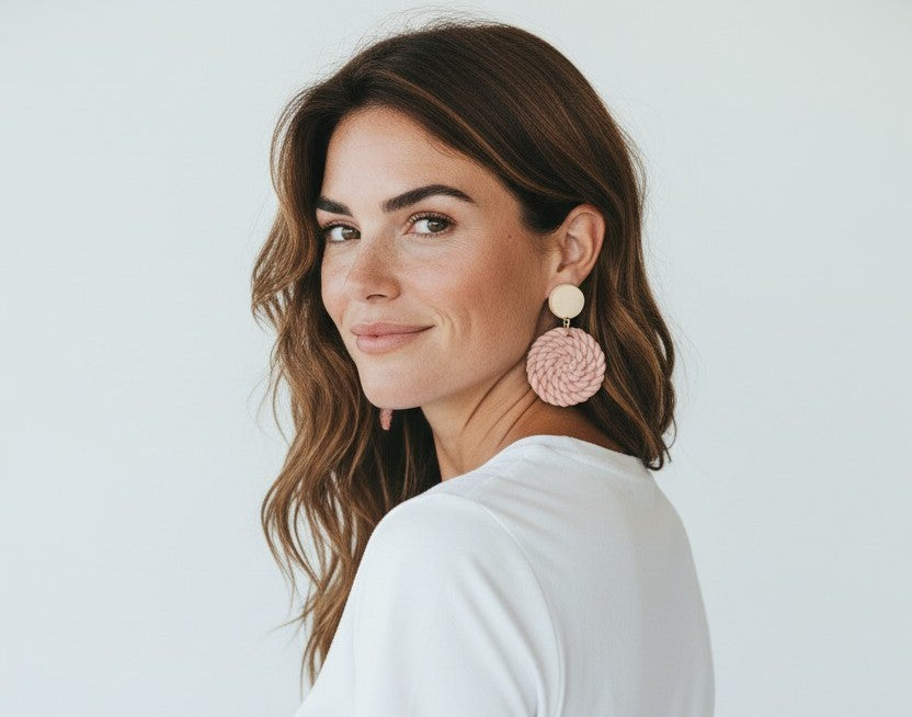Baby pink earrings