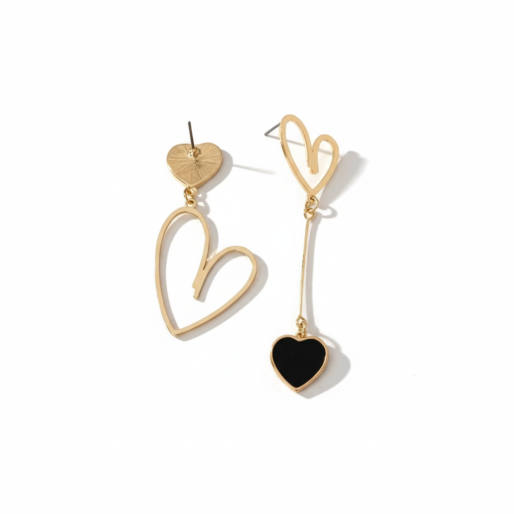 Black valentine earrings