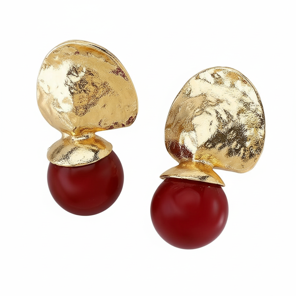 Red and Gold earrings