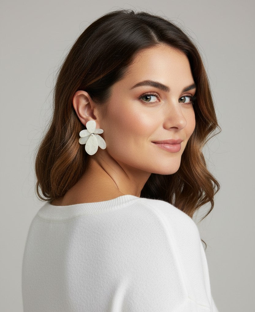 White earrings